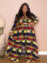 Kariertes Maxi-Hemdkleid mit Gürtel